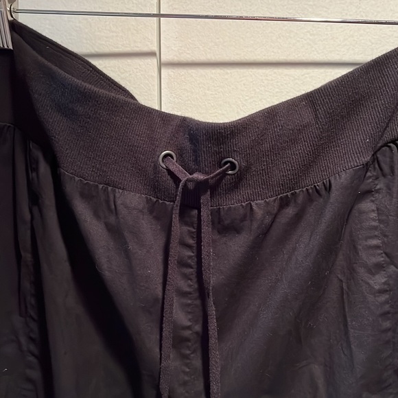 Eileen Fisher Black Cotton Pull on Drawstring Waist Pants - Picture 2 of 6